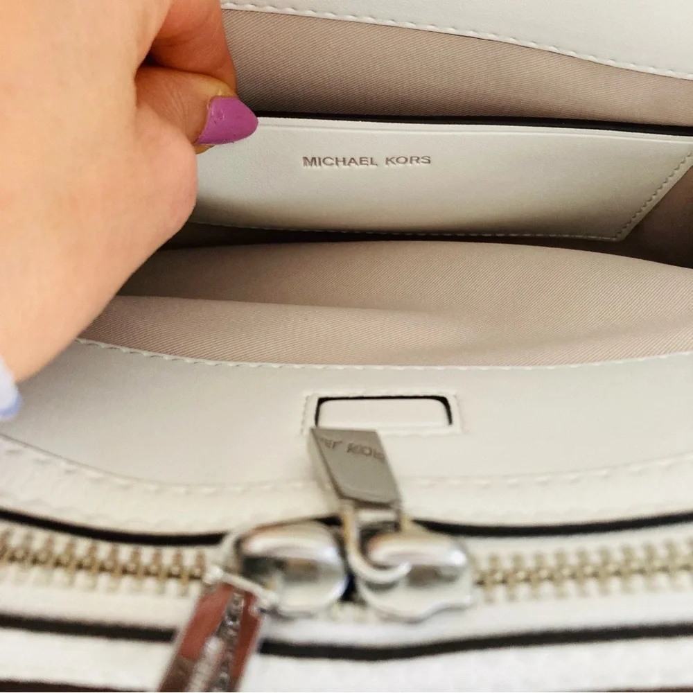 Michael Kors Top Handle Crossbody Logo White Handbag